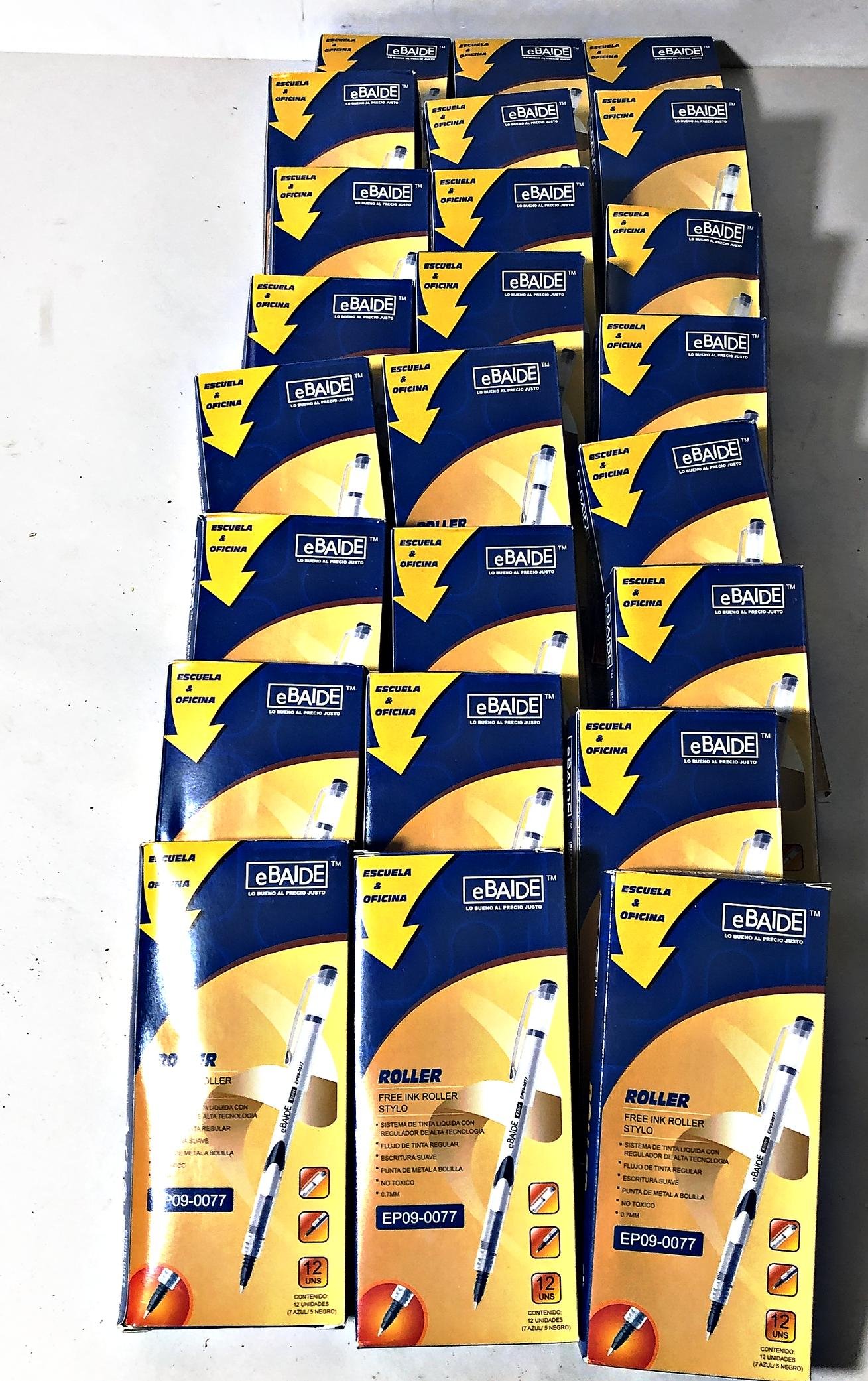 24 Cajas de Lápices Roller EBaide con 12 Unidades Cada Una