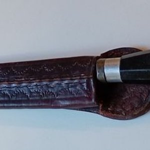 Cuchillo Franzwenk Solingen con Cabo de Baquelita y Vaina de Cuero Repujada - imagen 5