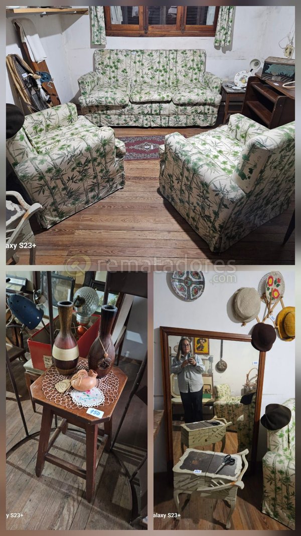 Sofá y Sillones Estilo Clásico con Estampado Floral