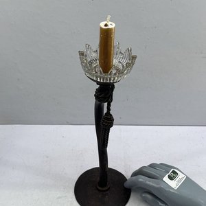 Candeleros de Hierro Forjado con Tulipa de Vidrio Prensa - imagen 5