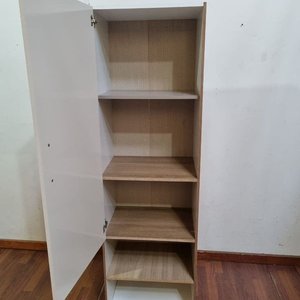 Mueble Auxiliar Blanco con Puerta y Estantes Abiertos - imagen 2