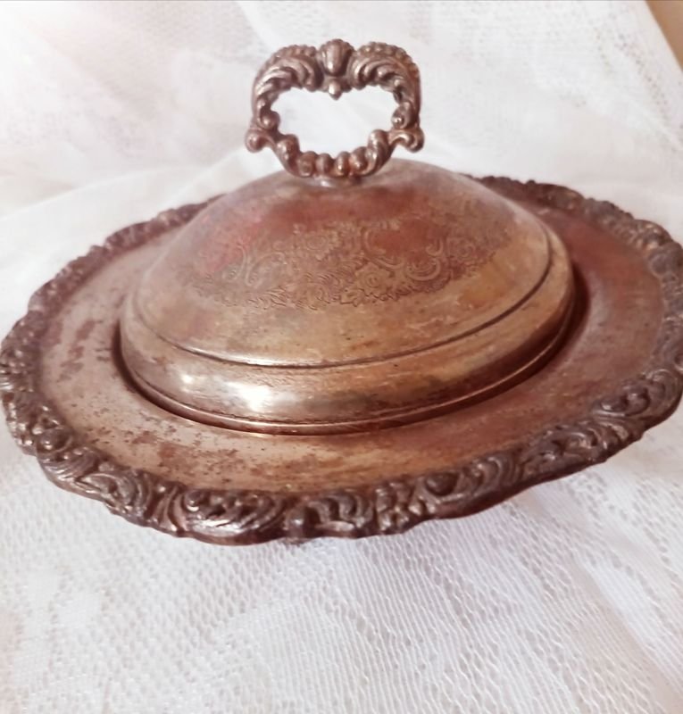 Sopera o Centro de Mesa Antiguo en Metal Plateado - Estilo Victoriano - imagen 6