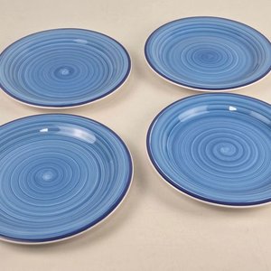 Juego de Vajilla Cerámica Azul Rayado para 4 Personas - imagen 2