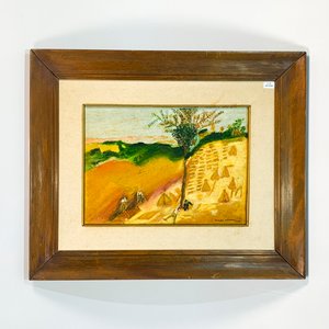 Lote siguiente: Cuadro al óleo "Campestre con campesinos" firmado Nilda Poppolo (1999)