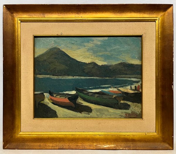 Lote anterior: Pintura de Nelson Leites: Botes en la costa