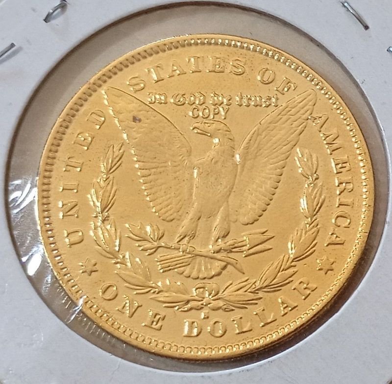 Réplica de un dólar Morgan de 1901 enchapada - Oro en forma de moneda - imagen 2