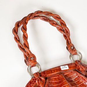 Cartera de Dama Cuero Cocodrilo Marrón - imagen 3