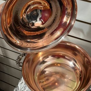 Sopera con Soporte de Metal Plateado y Cobre - imagen 6