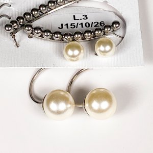 Tres Pares de Caracolas con Perlas y Cuarzo Rosa - imagen 3