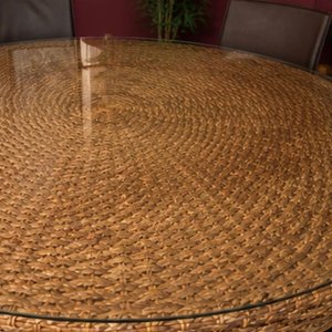Juego de Comedor: Mesa Circular Fibra Natural y 6 Sillas Tapizadas - imagen 2