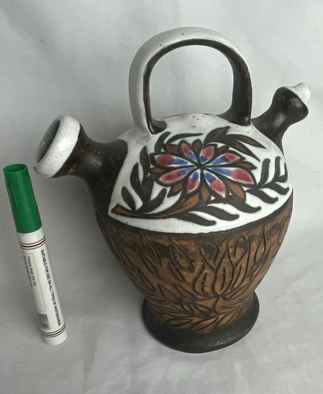 Botijo de cerámica con diseño floral - imagen 2