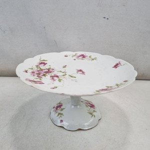 Fuente de Torta Antigua MZ Austria Diseño Floral Bordes Festoneados - imagen 2