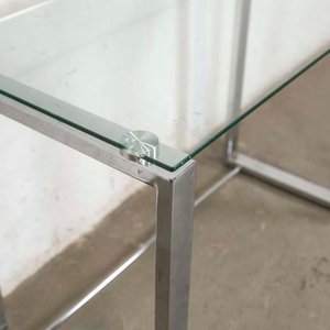 Escritorio Moderno con Base Cromada y Tapa de Vidrio - imagen 2