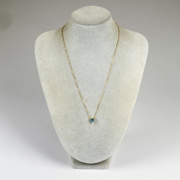 Cadena de Oro 18k con Colgante de Topacio Azul - imagen 1