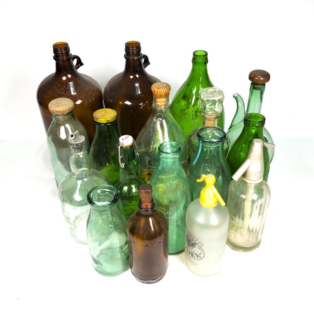 Lote de Botellones y Jarrones de Vidrio Vintage
