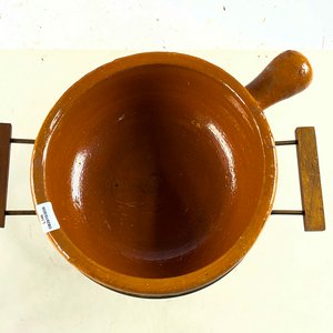 Olla Fondue de Cerámica Marrón con Soporte Metálico y Quemador - imagen 2