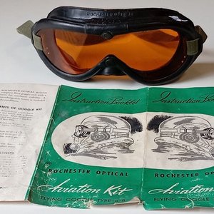 Lote siguiente: Antiparras de Piloto Americano 2GM Rochester Optical Type B-8 con Manual