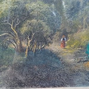Grabado Enmarcado y Coloreado a Mano de San Remo, Italia - imagen 2