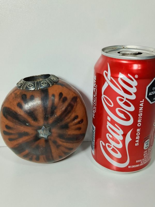 Mate Galleta de Calabaza con Virola de Plata y Oro - imagen 2