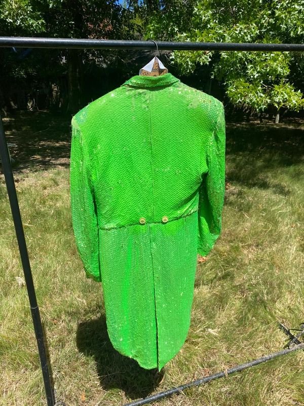Traje verde de lentejuelas corte frances - imagen 2
