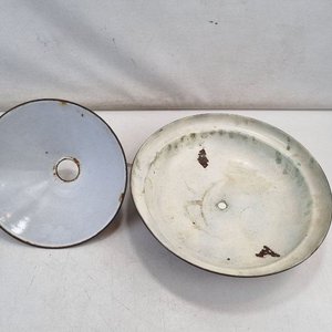 Base de Lámpara en Cobre con Campana Esmaltada Verde para Restaurar - imagen 3