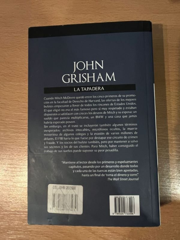 Libro John Grisham La Tapadera en buen estado - imagen 2