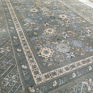 Alfombra Estilo Oriental con Motivos Florales y Geométricos - imagen 4