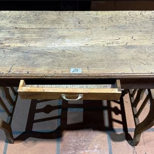 Mesita Antigua de Roble con Cajón - imagen 2