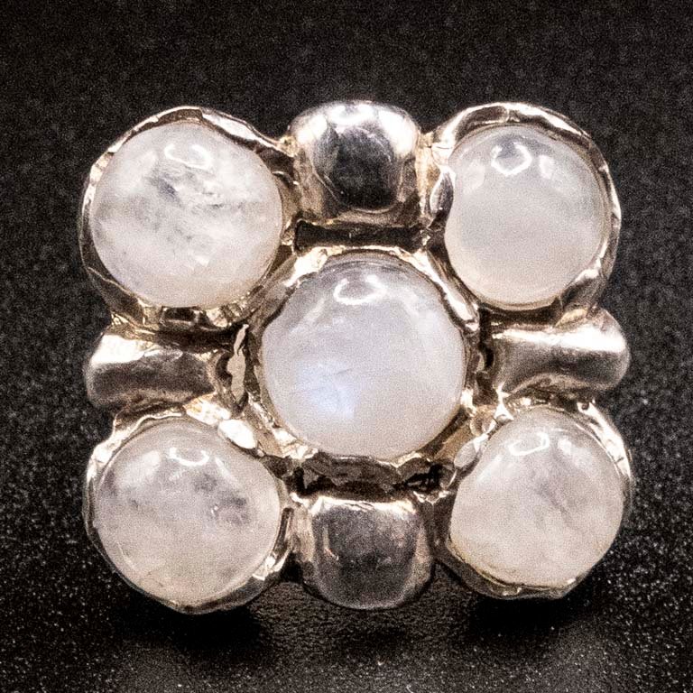 Anillo de Plata 950 con Piedras de Luna