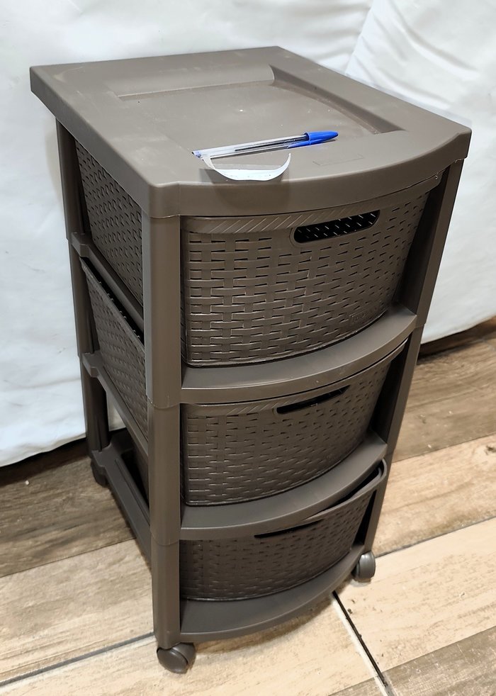 Mueble auxiliar de tres cajones en PVC RIMAX con ruedas - imagen 2