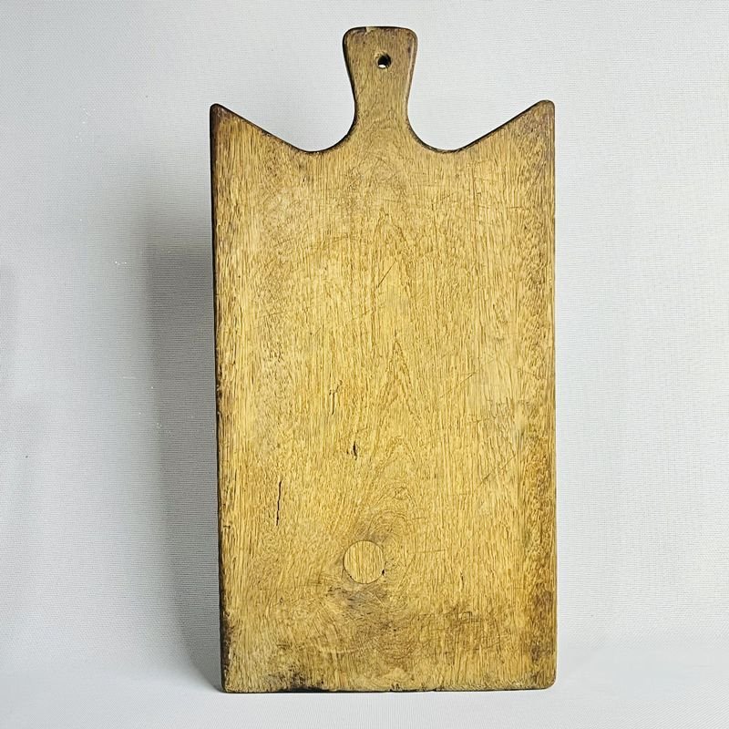 Antigua mesa de madera pesada con porta rollo y papel - imagen 2