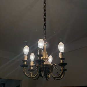 Lote anterior: Lámpara de Techo Antigua de Bronce con 6 Luces