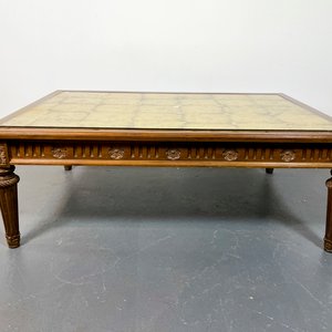 Mesa de Centro Francesa en Caoba con Tablero Dorado - imagen 1