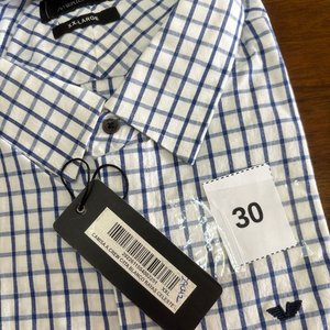 Camisa Hombre American Crew Talle XXL Cuadros Celeste y Blanco - imagen 2
