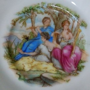 Platillo Decorativo Vintage Porcelana Alemana "Felices Fiestas Kube" - imagen 2
