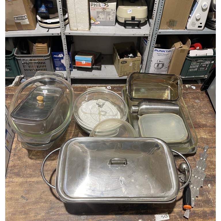 Juego de Recipientes de Cocina de Vidrio y Acero Inoxidable