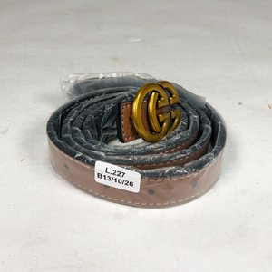 Cinturón de Caballero Marrón con Hebilla Doble G Dorada - imagen 1
