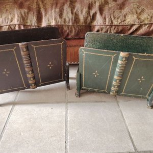 Lote de 2 Revisteros Estilo Libro con Bronce y Madera - imagen 6