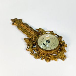 Lote anterior: Barómetro y Termómetro de Bronce con Decoración de León y Caballo