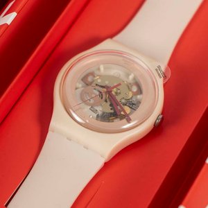 Reloj Pulsera Omega Swatch Marfil con Caja y Garantía - imagen 2