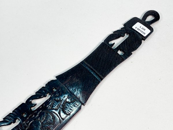 Adorno tipo cuchillo africano de talla rinoceronte y elefante - imagen 3