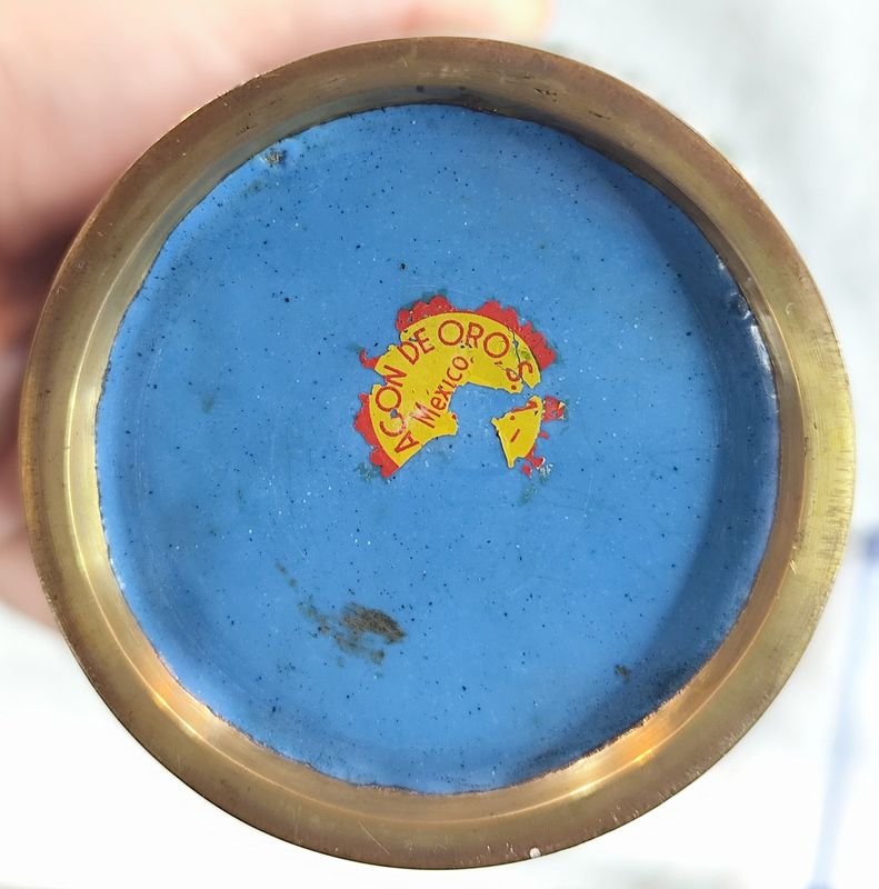 Antiguo potiche de bronce esmaltado cloisonné con tapa, decoración floral - imagen 3