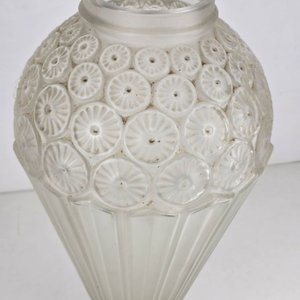 Florero Art Déco Vidrio Esmerilado Genêt & Michon Golpe Lateral - imagen 3