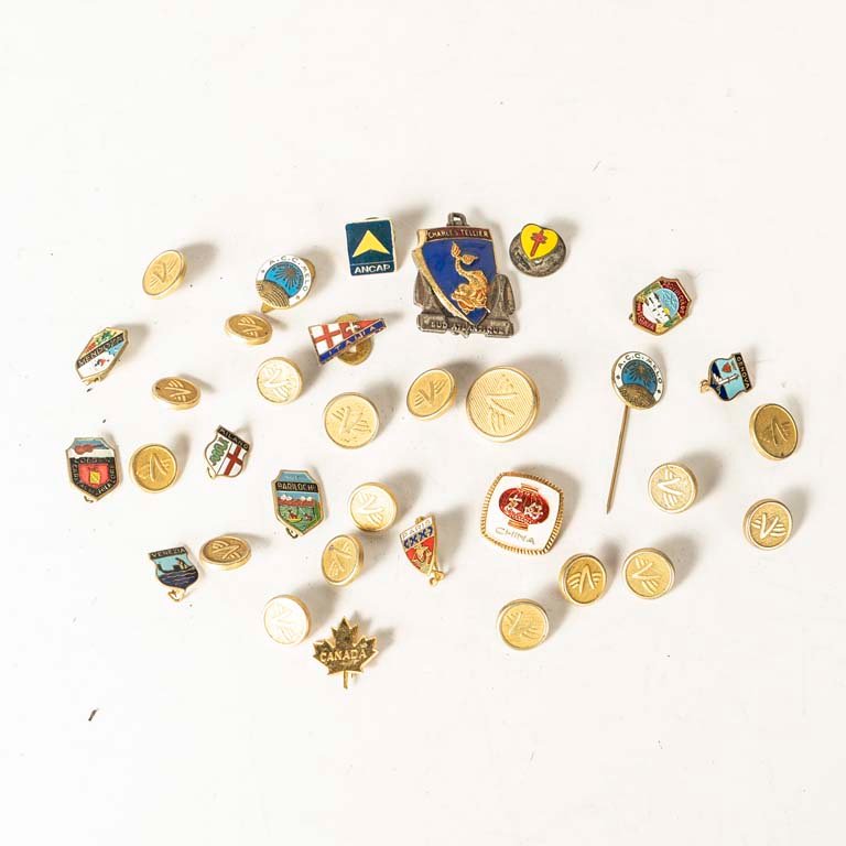 Lote de Botones y Pins de Colección: Pluna y Varios