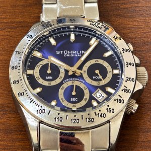 Reloj Stuhrling Original Cronógrafo Esfera Azul Zafiro Acero - imagen 2