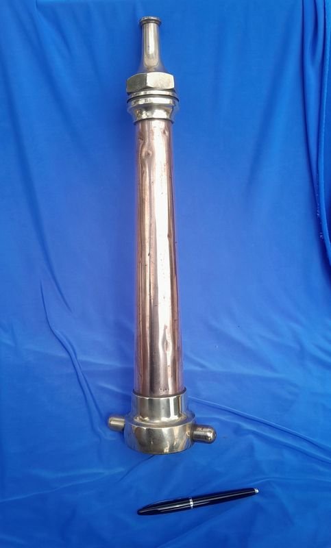 Lanza de Manguera de Incendio Antigua Merryweather & Sons Cobre y Bronce