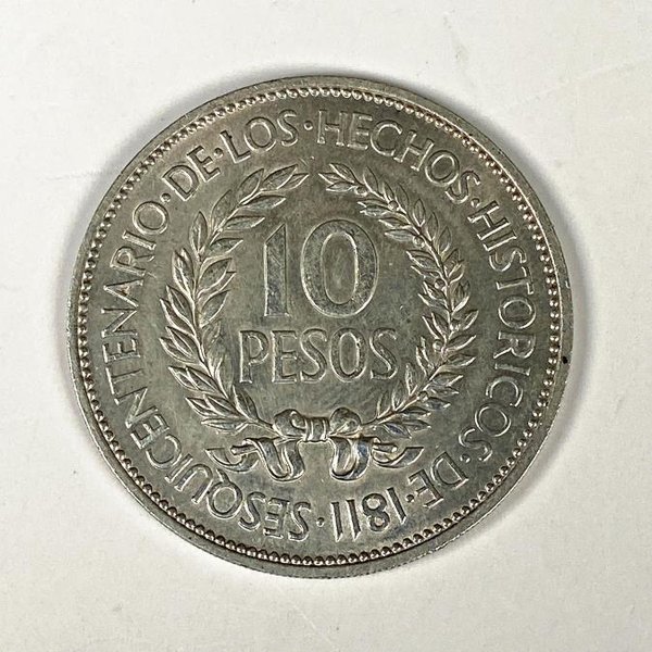 Moneda de Plata "El Gaucho" - 10 Pesos Uruguayos 1961 - imagen 1