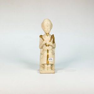 Lote siguiente: Escultura Egipcia Antigua Sentada en Pasta Blanca y Dorada