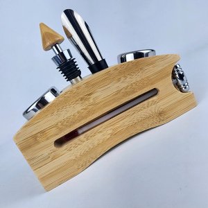 Set de Accesorios para Vino con Base de Madera y Termómetro - imagen 2
