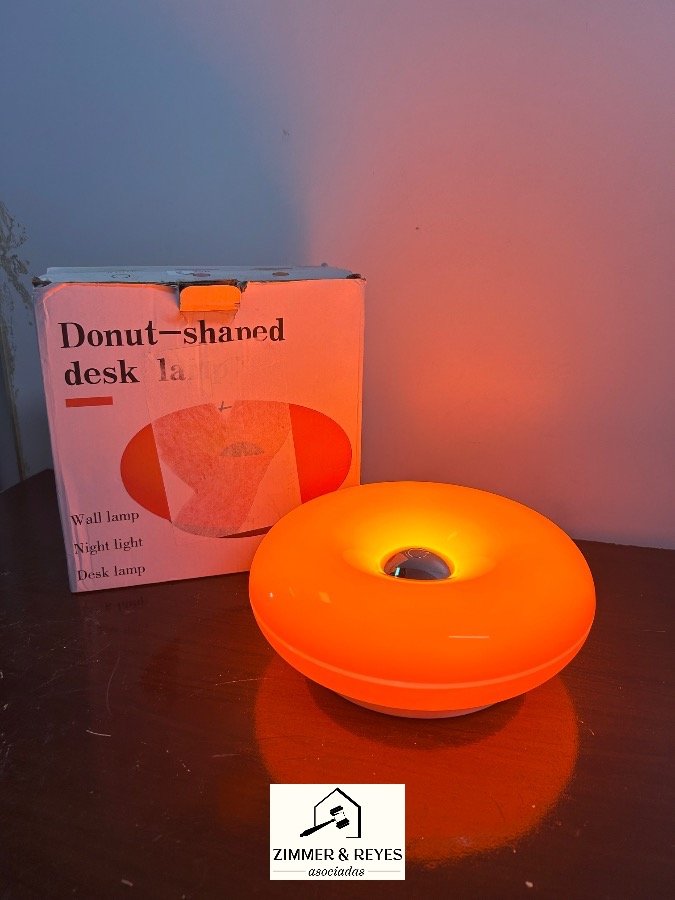 Lámpara de Escritorio con Forma de Dona Naranja